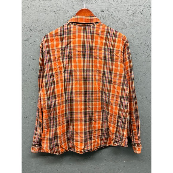 Ralph Lauren Button Down Shirt Men's Large Orange Plaid Long Sleeve Preppy - Picture 10 of 11